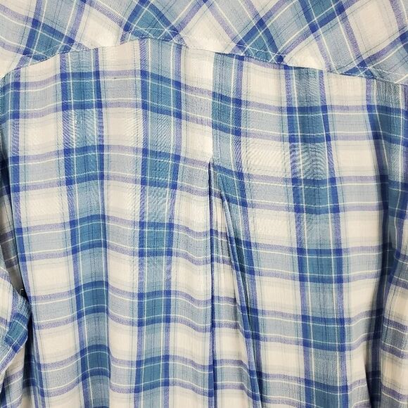 Kenneth Cole Reaction Plaid Button Down Shirt Blue & White Size 2X - Picture 9 of 11